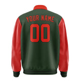 Custom Dark Green Orange Red Jacket