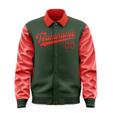 Custom Dark Green Orange Red Jacket