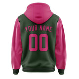 Custom Dark Green Pink Jacket