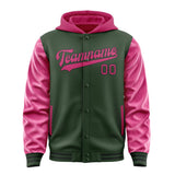 Custom Dark Green Pink Jacket