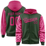 Custom Dark Green Pink Jacket