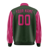 Custom Dark Green Pink Jacket