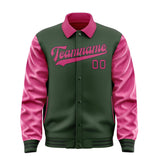 Custom Dark Green Pink Jacket