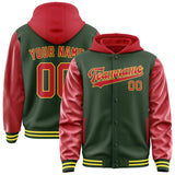 Custom Dark Green Red Jacket