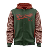 Custom Dark Green Coral Red Jacket