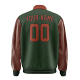 Custom Dark Green Coral Red Jacket