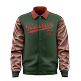 Custom Dark Green Coral Red Jacket