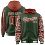 Custom Dark Green Coral Red Jacket