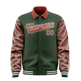 Custom Dark Green Coral Red Jacket