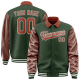 Custom Dark Green Coral Red Jacket
