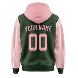Custom Dark Green Light Pink Jacket