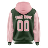 Custom Dark Green Light Pink Jacket