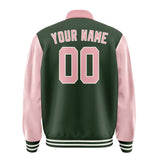 Custom Dark Green Light Pink Jacket