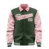Custom Dark Green Light Pink Jacket