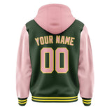 Custom Dark Green Light Pink Jacket