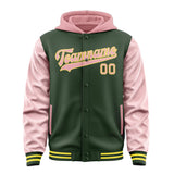 Custom Dark Green Light Pink Jacket