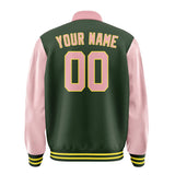 Custom Dark Green Light Pink Jacket