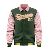 Custom Dark Green Light Pink Jacket