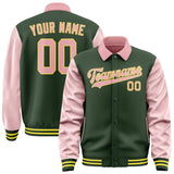 Custom Dark Green Light Pink Jacket