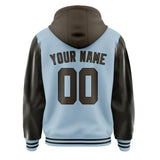Custom Light Blue Brown Jacket