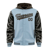 Custom Light Blue Brown Jacket