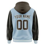 Custom Light Blue Brown Jacket