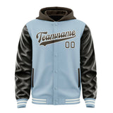 Custom Light Blue Brown Jacket