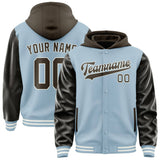 Custom Light Blue Brown Jacket