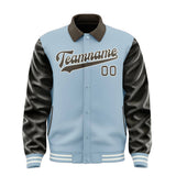 Custom Light Blue Brown Jacket
