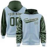 Custom Light Blue Dark Green Jacket