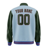 Custom Light Blue Dark Green Jacket