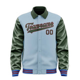 Custom Light Blue Dark Green Jacket