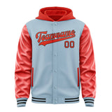 Custom Light Blue Orange Red Jacket
