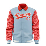 Custom Light Blue Orange Red Jacket