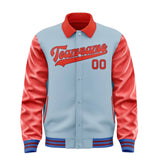 Custom Light Blue Orange Red Jacket