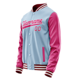 Custom Light-Blue Pink Solid Color Varsity Letterman Jacket JA02240617JC240