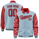 Custom Light Blue Red Jacket