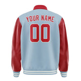 Custom Light Blue Red Jacket