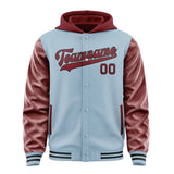 Custom Light Blue Crimson Red Jacket