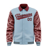 Custom Light Blue Crimson Red Jacket