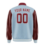 Custom Light Blue Crimson Red Jacket