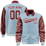 Custom Light Blue Crimson Red Jacket
