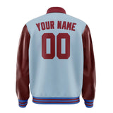 Custom Light Blue Crimson Red Jacket