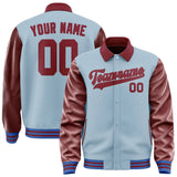 Custom Light Blue Crimson Red Jacket