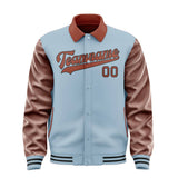 Custom Light Blue Coral Red Jacket