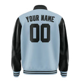 Custom Light Blue Black Jacket