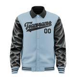 Custom Light Blue Black Jacket