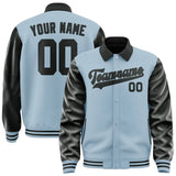 Custom Light Blue Black Jacket
