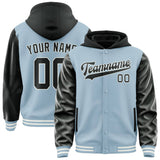 Custom Light Blue Black Jacket