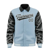 Custom Light Blue Black Jacket